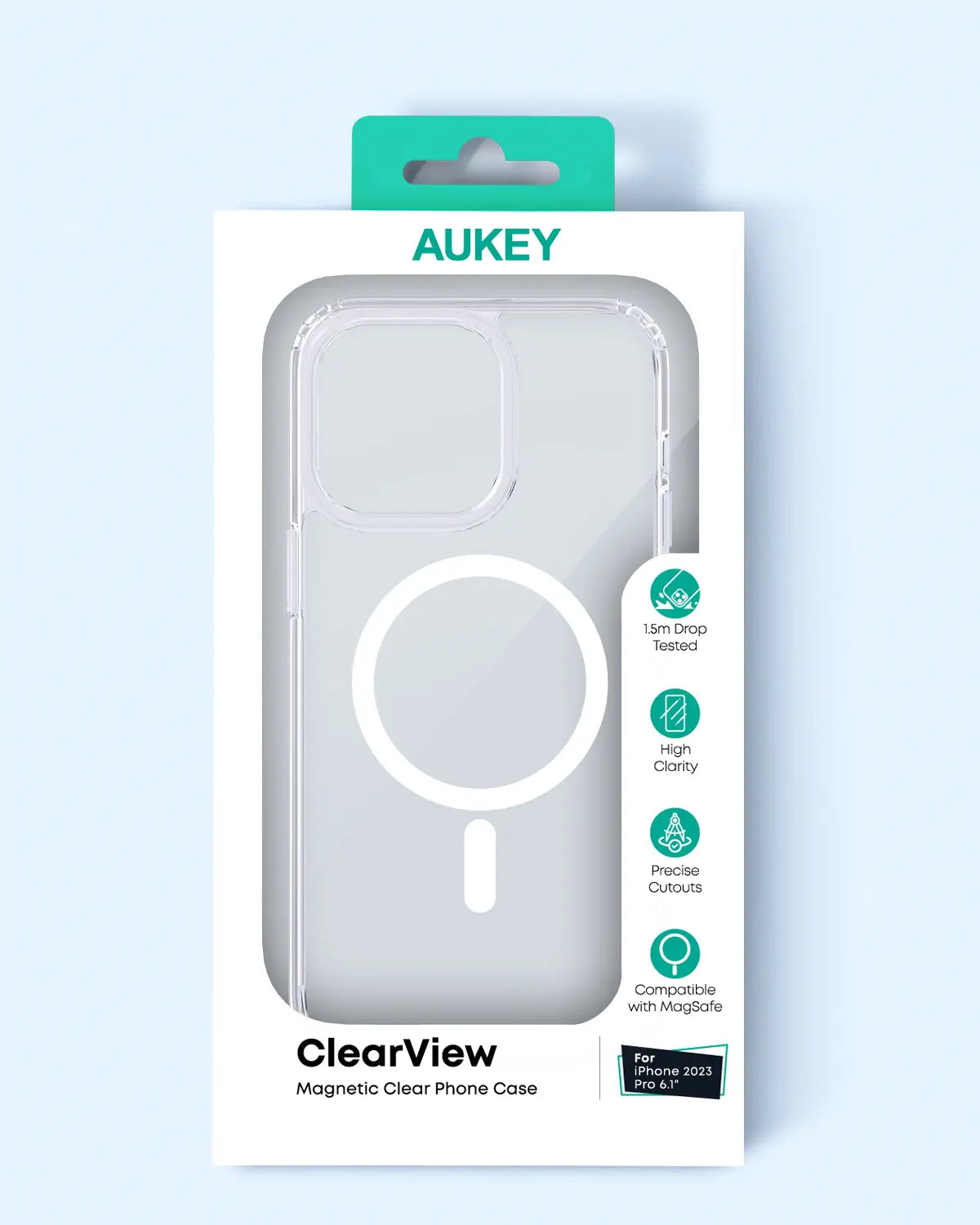 Aukey-Clearview Magsafe iPhone 15 Pro Max Phone case /Transparent (TM10D)