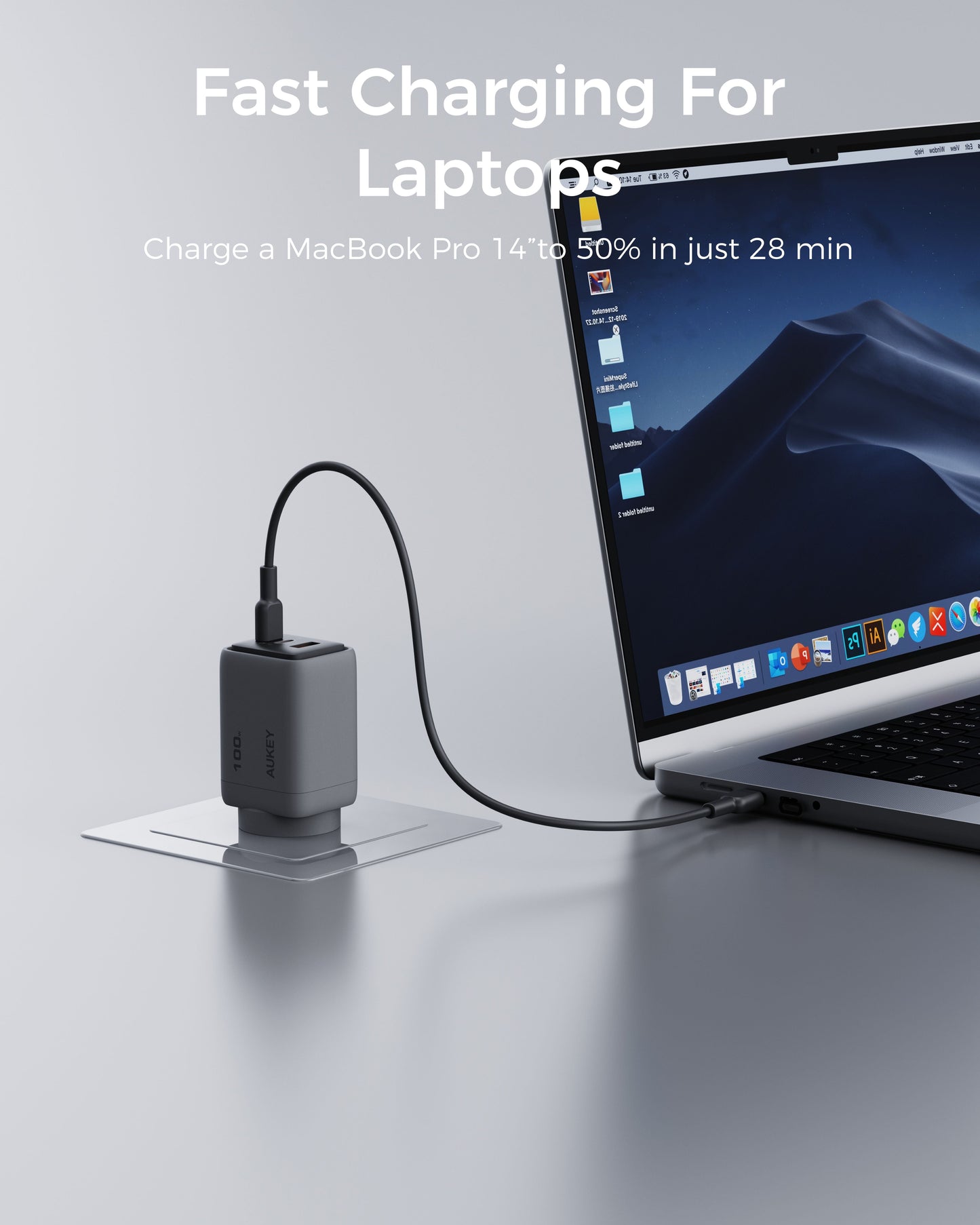 Aukey-Comet 100W PD Fast Wall Charger GaN USB-C