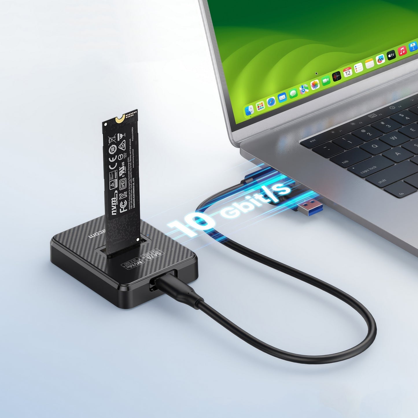 Simplecom-SD511 M.2 SSD Docking Station NVMe and SATA Dual Protocol USB 3.2 Gen 2 10Gbps