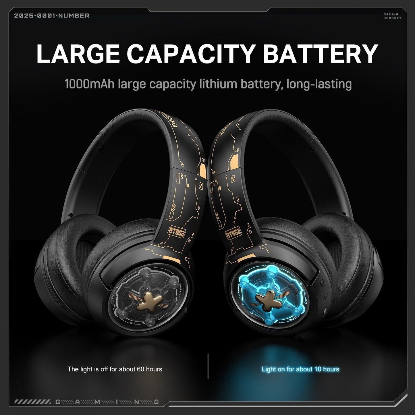 ONIKUMA- Wireless Gaming Headset Gt802 - Black