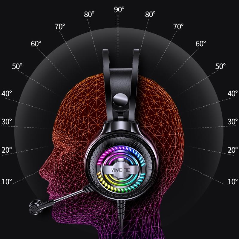 YINDIAO-Q4 Wired Gaming Headset With Mic Dual 3.5Mm + Usb - Black