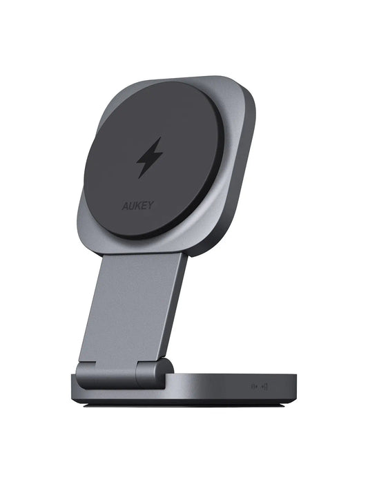 Aukey-MagFusion L Qi2 Foldable 2 In 1 Magnetic Wireless Charger