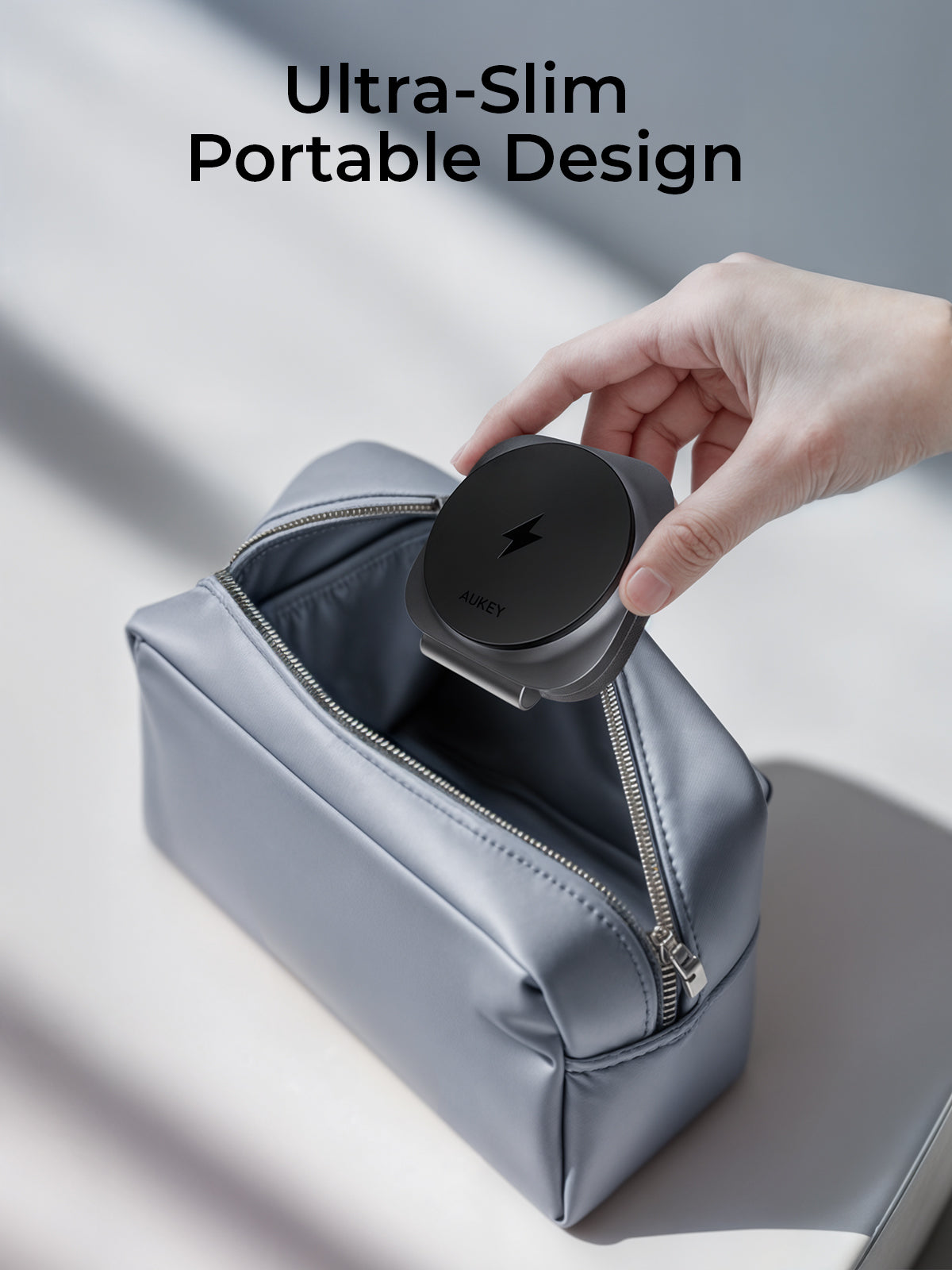 Aukey-MagFusion L Qi2 Foldable 2 In 1 Magnetic Wireless Charger