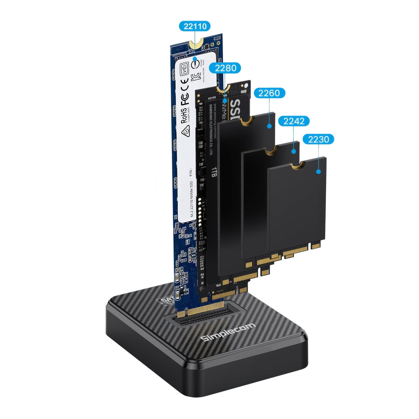 Simplecom-SD511 M.2 SSD Docking Station NVMe and SATA Dual Protocol USB 3.2 Gen 2 10Gbps