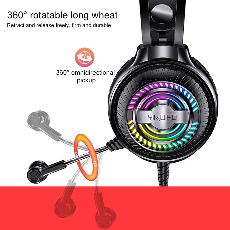 YINDIAO-Q4 Wired Gaming Headset With Mic Dual 3.5Mm + Usb - Black