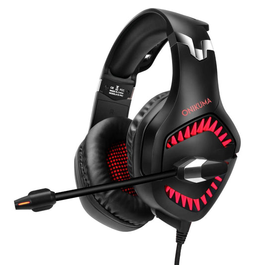 ONIKUMA-Surround Gaming Headset With Mic & Led - Black Red