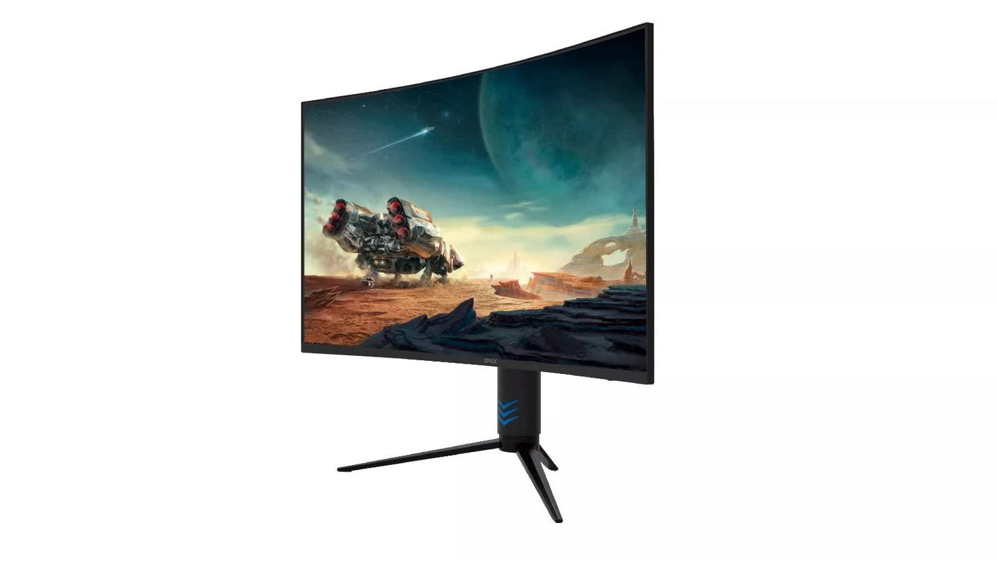 QMAX-31.5" Gaming Monitor Curved QHD 165Hz 2560*1440p 1ms with Build in Speakers Height Adjustable